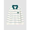 LCW Kids Yeşil Polo Yaka Çizgili Erkek Çocuk Tişört