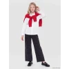 LCW Kids Siyah Wideleg Puantiyeli Kız Çocuk Jean Pantolon