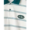 LCW Kids Yeşil Polo Yaka Çizgili Erkek Çocuk Tişört