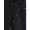 LCW Kids Siyah Wideleg Puantiyeli Kız Çocuk Jean Pantolon