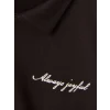 LCW Kids Kahverengi Polo Yaka Nakışlı Erkek Çocuk Kalın Sweatshirt