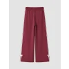 LCW Kids Bordo Şeritli Soft Touch Kız Çocuk Eşofman Altı