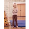 LCW Kids Kahverengi Bisiklet Yaka Nakışlı Kız Çocuk Takım