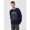 LCW Kids Lacivert Bisiklet Yaka Baskılı Erkek Çocuk Sweatshirt