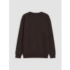 LCW Kids Kahverengi Madrid Baskılı Erkek Çocuk Sweatshirt