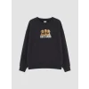 LCW Kids Lacivert Baskılı Kız Çocuk Sweatshirt