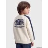 LCW Kids Bej Bisiklet Yaka Baskılı Erkek Çocuk Kalın Sweatshirt