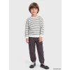 LCW Kids Gri Çizgili Erkek Çocuk Eşofman Takım