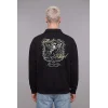 Defacto H3175AXBK81 Siyah Boxy Fit Basic Polo Yaka Uzun Kollu İşlemeli Sweatshirt