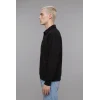 Defacto H3175AXBK81 Siyah Boxy Fit Basic Polo Yaka Uzun Kollu İşlemeli Sweatshirt