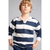Defacto H7130A8NV256 Lacivert New Regular Fıt Uzun Kollu Apaş Yaka Pamuklu Lacivert Sweatshirt Erkek Çocuk