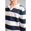 Defacto H7130A8NV256 Lacivert New Regular Fıt Uzun Kollu Apaş Yaka Pamuklu Lacivert Sweatshirt Erkek Çocuk