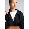 Defacto H5189AXBK81 Siyah Ultra Yumuşak Oversize Fermuarlı Kapüşonlu Cepli Basic Sweatshirt Hırka