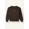 Defacto I3382A8BN581 Kahve Relax Fit Bisiklet Yaka Düşük Omuzlu Baskılı Sweatshirt Kız Çocuk