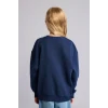 Defacto I4159A8NV244 Lacivert Relax Fit Bisiklet Yaka Baskılı Sweatshirt Kız Çocuk