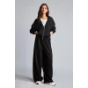 Defacto I2412AXBK81 Siyah Regular Pamuklu Fıt Kapüşonlu Fermuarlı Siyah Sweatshirt