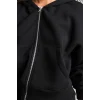 Defacto I2412AXBK81 Siyah Regular Pamuklu Fıt Kapüşonlu Fermuarlı Siyah Sweatshirt