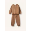 Defacto H5617A5BG704 Bej Uzun Kollu Sweatshirt Elastik Belli Eşofman Altlı 2li Takım Erkek Bebek