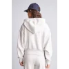 Defacto H4218AXGR110 Gri Fıtted Kapüşonlu Kalın Kumaş Fermuarlı İşlemeli Sweatshirt Hırka
