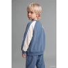 Defacto I0274A5BE739 Mavi %100 Pamuk Baskılı Sweatshirt Üst Elastik Bel Alt 2li Takım Erkek Bebek