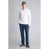 Defacto H7607AXWT34 Beyaz %100 Pamuk New Regular Fit Uzun Kollu Düğme Detaylı Üst Çizgili Alt 2li Pijama Takımı