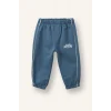 Defacto I0274A5BE739 Mavi %100 Pamuk Baskılı Sweatshirt Üst Elastik Bel Alt 2li Takım Erkek Bebek