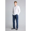 Defacto H7607AXWT34 Beyaz %100 Pamuk New Regular Fit Uzun Kollu Düğme Detaylı Üst Çizgili Alt 2li Pijama Takımı