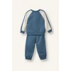 Defacto I0274A5BE739 Mavi %100 Pamuk Baskılı Sweatshirt Üst Elastik Bel Alt 2li Takım Erkek Bebek