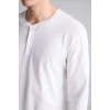 Defacto H7607AXWT34 Beyaz %100 Pamuk New Regular Fit Uzun Kollu Düğme Detaylı Üst Çizgili Alt 2li Pijama Takımı