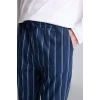 Defacto H7607AXWT34 Beyaz %100 Pamuk New Regular Fit Uzun Kollu Düğme Detaylı Üst Çizgili Alt 2li Pijama Takımı