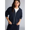 Defacto I2412AXNV248 Lacivert Regular Fıt Kapüşonlu Kalın Fermuarlı Lacivert Basic Sweatshirt