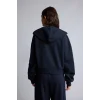 Defacto I2412AXNV248 Lacivert Regular Fıt Kapüşonlu Kalın Fermuarlı Lacivert Basic Sweatshirt