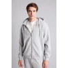 Defacto D7599AXGR210 Gri Relax Fıt Kapüşonlu İçi Yumuşak Tüylü Kalın Kumaş Fermuarlı Sweatshirt