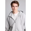 Defacto D7599AXGR210 Gri Relax Fıt Kapüşonlu İçi Yumuşak Tüylü Kalın Kumaş Fermuarlı Sweatshirt