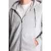 Defacto D7599AXGR210 Gri Relax Fıt Kapüşonlu İçi Yumuşak Tüylü Kalın Kumaş Fermuarlı Sweatshirt