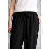 Defacto A2437AXBK81 Siyah Standart Fıt Çift Cepli Jogger Paça Uzun Dokuma Sporcu Pantolon