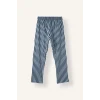 Defacto H9320AXNV135 Lacivert %100 Pamuk Regular Fit Bisiklet Yaka Uzun Kollu Baskılı Üst Çizgili Alt Pijama Takımı