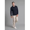 Defacto H5136AXNV64 Lacivert Relax Fit Düşük Omuzlu Polo Yaka Basic Sweatshirt