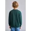 Defacto I3299A8GN536 Yeşil Oversize Bisiklet Yaka Ayıcık Figürlü Baskılı Uzun Kollu Sweatshirt Erkek Çocuk