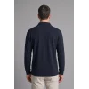 Defacto H5136AXNV64 Lacivert Relax Fit Düşük Omuzlu Polo Yaka Basic Sweatshirt