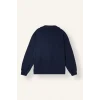 Defacto I3316AXNV251 Lacivert Okula Dönüş Relax Fıt Polo Yaka Baskılı Kalın Sweatshirt Kumaşı Sweatshirt