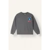 Defacto I5227A8GR206 Gri Dısney Lılo & Stıtch Sırt Baskılı Relax Fit Bisiklet Yaka Sweatshirt Kız Çocuk