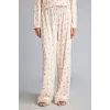Defacto I5522AXBG824 Bej Regular Fit Çiçekli Uzun Kollu Üst Geniş Kesim Alt Pijama Takımı