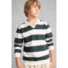 Defacto H7130A8GN536 Yeşil New Regular Fıt Apaş Yaka Yeşil Sweatshirt Erkek Çocuk