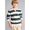 Defacto H7130A8GN536 Yeşil New Regular Fıt Apaş Yaka Yeşil Sweatshirt Erkek Çocuk