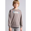 Defacto I0114A8BN571 Kahve Oversize Bisiklet Yaka Sırt Baskılı İçi Yumuşak Tüylü Sweatshirt Erkek Çocuk