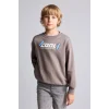 Defacto I0114A8BN571 Kahve Oversize Bisiklet Yaka Sırt Baskılı İçi Yumuşak Tüylü Sweatshirt Erkek Çocuk