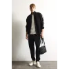 Defacto E9665AXBK81 Siyah Regular Fit Yan Biyeli Lastikli Paça Jogger Eşofman Altı