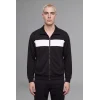 Defacto I0631AXBK81 Siyah Boxy Fit Polo Yaka Fermuarlı Şeritli Sweatshirt Hırka