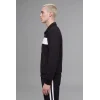 Defacto I0631AXBK81 Siyah Boxy Fit Polo Yaka Fermuarlı Şeritli Sweatshirt Hırka